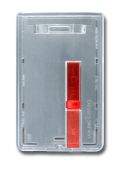 Ultraholder gesloten badgehouder Portrait m. rode schuif