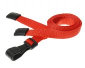 Ultraclip keycord 10mm rood m. breekbeveiliging en plastic haak, pk a 100 st