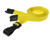 Ultraclip keycord 10mm geel m. breekbeveiliging en plastic haak., pk a 100 st