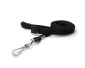 Ultraclip keycord zwart 10mm m. breekbeveiliging en metalen haak, pk a 100 stuks