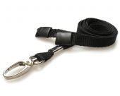 Ultraclip keycord 10mm zwart m. breekbeveiliging en luxe metalen haak, pk a 100 st