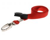 Ultraclip keycord 10mm rood m. breekbeveiliging en luxe metalen haak, pk a 100 st