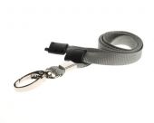 Ultraclip keycord 10 mm grijs m. breekbeveiliging en luxe metalen haak, pk a 100 st