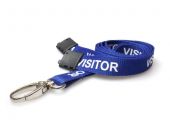 Ultraclip keycord 16mm blauw visitor m. breekbeveiliging en luxe metalen haak, pk a 100 st