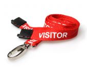 Ultraclip keycord 16mm rood visitor m. breekbeveiliging en luxe metalen haak, pk a 100 st