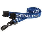 Ultraclip keycord 16mm blauw contractor m. breekbeveiliging en plastic haak, pk a 100 st