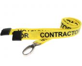 Ultraclip keycord 16mm geel contractor m. breekbeveiliging en luxe metalen haak, pk a 100 st