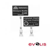 Edikio Prijskaarthouder 40 mm hoog, glas helder met klem, pk a 25 st