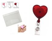 Ultraholder Hart Rood transparant jojo + gesloten badgehouder (ABS) SET