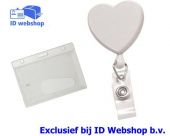 Ultraholder Hart Wit jojo + gesloten badgehouder (ABS) SET